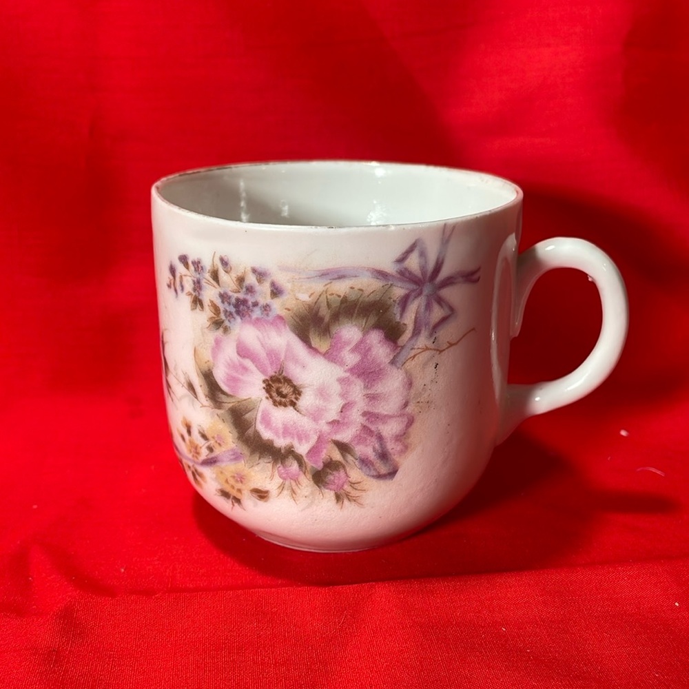 Antique Floral Mustache Mug